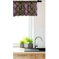 thumbnail image 3 of Ambesonne Yellow Damask Window Valance, Oriental Leaf Dot, 54" X 18", Dark Purple and Yellow, 3 of 3