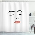 thumbnail image 1 of Ambesonne Eyelash Shower Curtain, Sleeping Woman Face, 69"Wx70"L, Black White Blush, 1 of 3