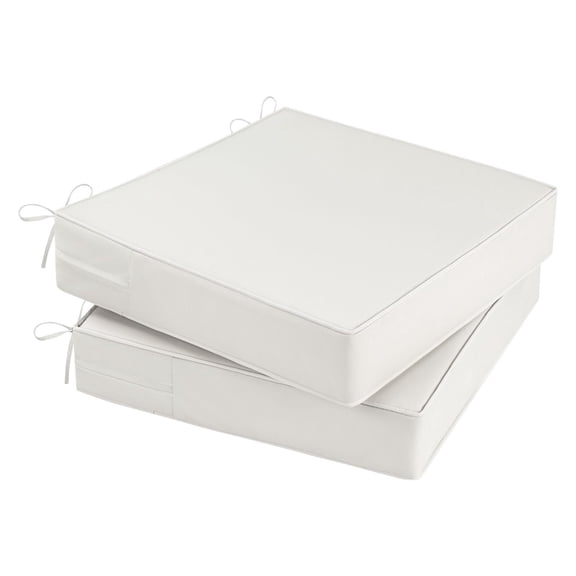 Findosom 2pcs Patio Chair Cushions 19x19 Inch Waterproof Fade Resistant Outdoor Seat Cushions for Patio Furniture Garden Sofa Couch Chair Pads with Adjustable Straps,Beige