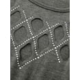 thumbnail image 6 of Liacowi Women Rhinestone Tank Tops, Adults Sleeveless Solid Color Round Neck Cutout Pullover, 6 of 9