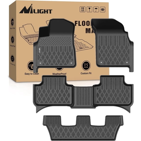 Nilight TPE Floor Mats for Audi Q7 SQ7 2017-2026,Audi Q8 2019 2020 2021 2022 2023 2024 2025 2026 All Weather Custom Fit Heavy Duty Floor Liners