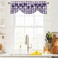 thumbnail image 4 of Tie Up Valances for Windows, Purple Flower Adjustable Valance Curtains Window Treatment for Living Room/Bedroom, Tulip Floral Country Plaid Checkered Rod Pocket Kitchen Curtains & Drapes 54x18 Inch, 4 of 9