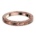 thumbnail image 3 of .10ct Delicate Antique Scroll Diamond Moissanite Wedding Band 10K Rose Gold, 3 of 4