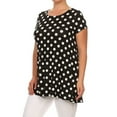 thumbnail image 3 of Women's Plus Size Side Pockets Polka Dot Short Sleeves Relaxed Tunic Top, 3 of 4