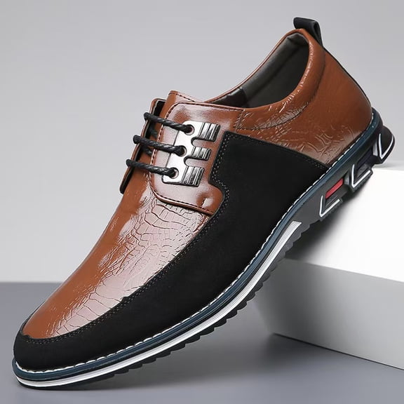 Men's Patchwork Lace-up Casual Shoes