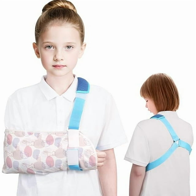 wonima44 Kids Arm Sling Shoulder Immobilizer, Suitable for Children with Shoulder, Arm, Wrist, Elbow Injuries, Boys and Girls, Both Hands Compatible (Cotton, XS)