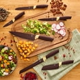 thumbnail image 4 of Beautiful by Drew Barrymore 6-Piece Soft Grip Knife Set, Chocolate Brown with Gold Accent, 4 of 11
