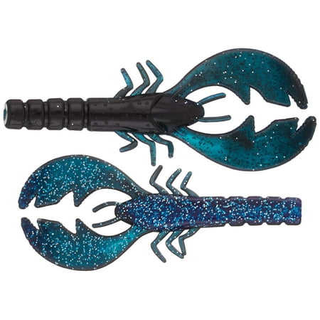 Big Bite Baits College Craw Soft Plastic Craw (Black Blue Silver 3 1/2 inch)