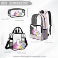 thumbnail image 4 of Kuiaobaty Cat Cloud Print Clear Backpack Set for Kids Girls Cherry Blossom Print Clear Backpack and Pencil Pouch Large Capacity PVC Bookbag with Lunch Bag for Stadium School, 4 of 5