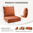thumbnail image 7 of Unnifurnzi Patio Chair Cushions Set of 4-22 x 24 x 6 Inch Outdoor Furniture Cushion with Water Resistant & Removable Cover Outdoor Chair Cushion for Outdoor Furniture Sofa Couch-Orange, 7 of 7
