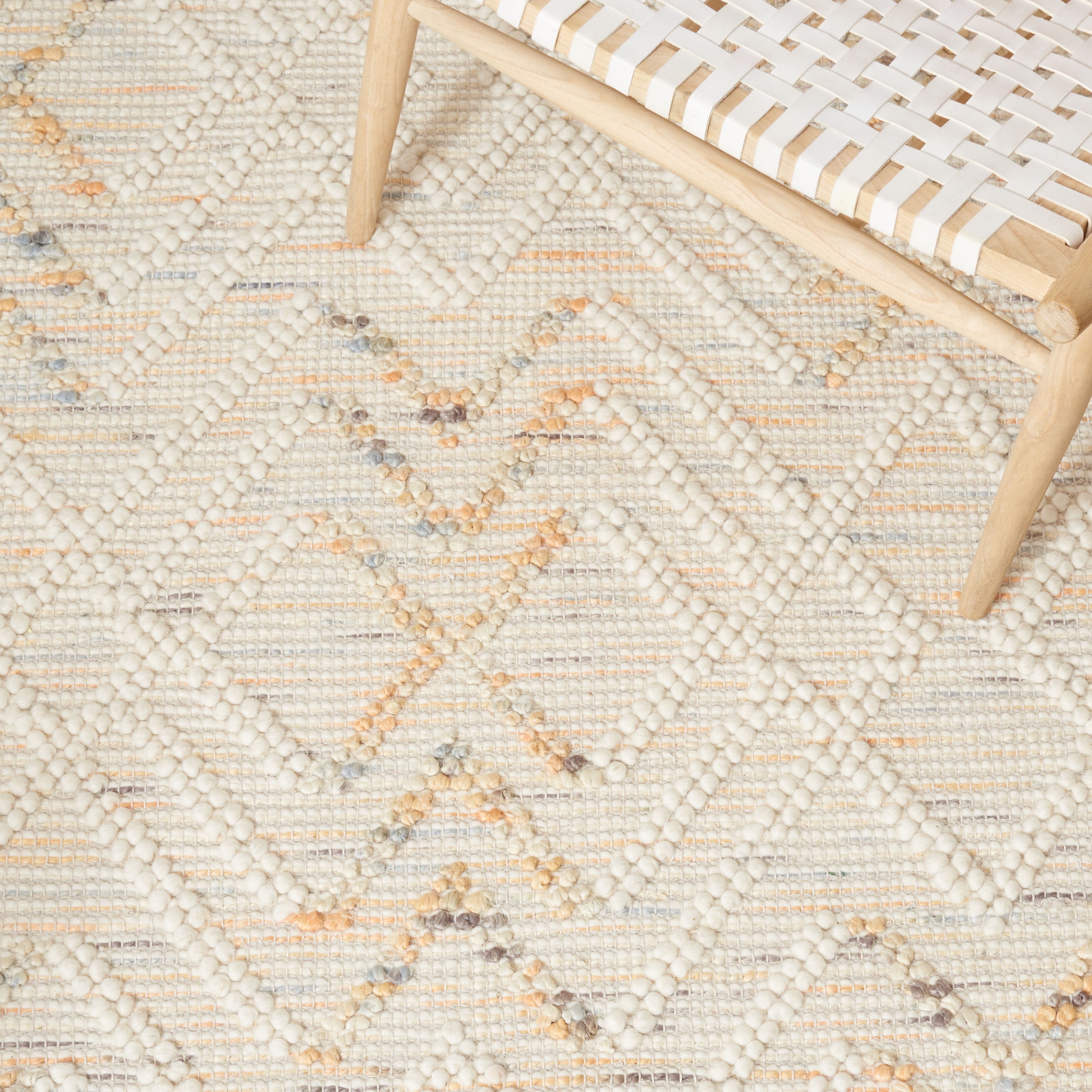 SAFAVIEH Natura Keith Geometric Runner Rug, Ivory/Orange, 2'3" x 9'