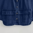 thumbnail image 6 of Huvoen Womens Cropped Buttons Down Shirt Summer Distressed Collared Sleeveless Jean Jacket Coat Loose Denim Tops with Pockets Blue m, 6 of 8