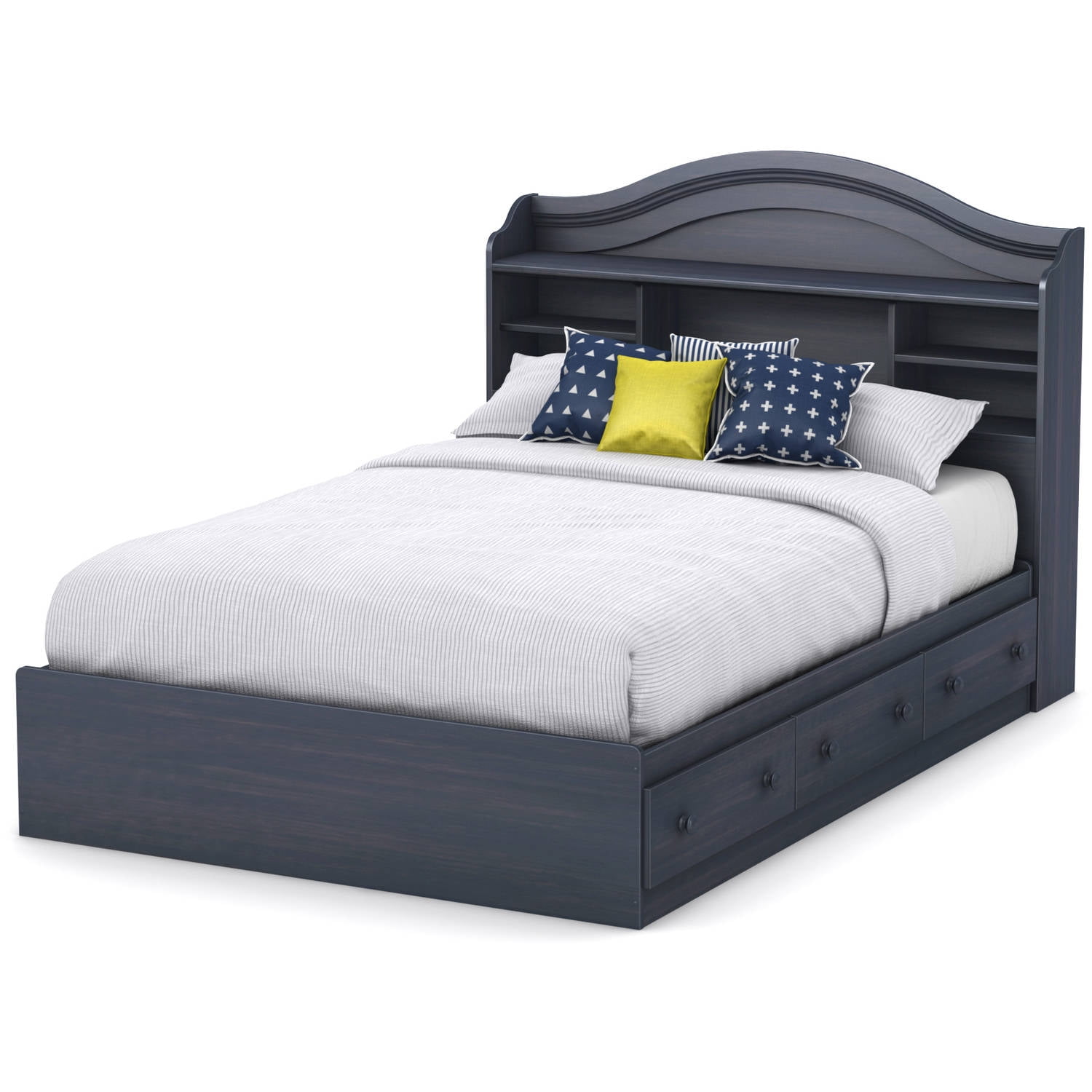 Summer Breeze 54 Inch Full Mates Bed 3 Drawers Storage Furniture Summer Breeze 54 Inch Full Mates Bed 3 Drawers Storage Furniture Blueberry New