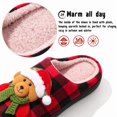 thumbnail image 4 of BERANMEY Christmas Slippers for Women and Men Black Red Plaid Santa Claus Pattern House Slippers with Plush Lining & Thick Sole Festive His & Hers Indoor Home Shoes, 4 of 9