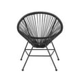 thumbnail image 6 of Linon Tallie Outdoor Oval Chair Handwoven Wicker Roping Steel Frame in Black, 6 of 11