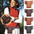thumbnail image 5 of Riñonera de doble capa con doble oreja, bolsa de almacenamiento de documentos con hebilla portátil informal para hombre, venta al por mayor, doble capa de cuero Wmkox8yii qwyer392, 5 of 5