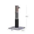 thumbnail image 2 of 3-in-1 Cat Scratching Post with Self Groomer – Sisal & Carpet Scratch Surfaces, Stable Square Base, Hanging Pom Toy, Grey, 2 of 9