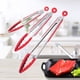 thumbnail image 4 of Pinzas de cocina con punta de silicón - Acero inoxidable resistente al calor (230°C) - Ideal para asar, servir y cocinar sin rayar tus utensilios - Diseño ergonómico con seguro de cierre - Fácil, 4 of 6