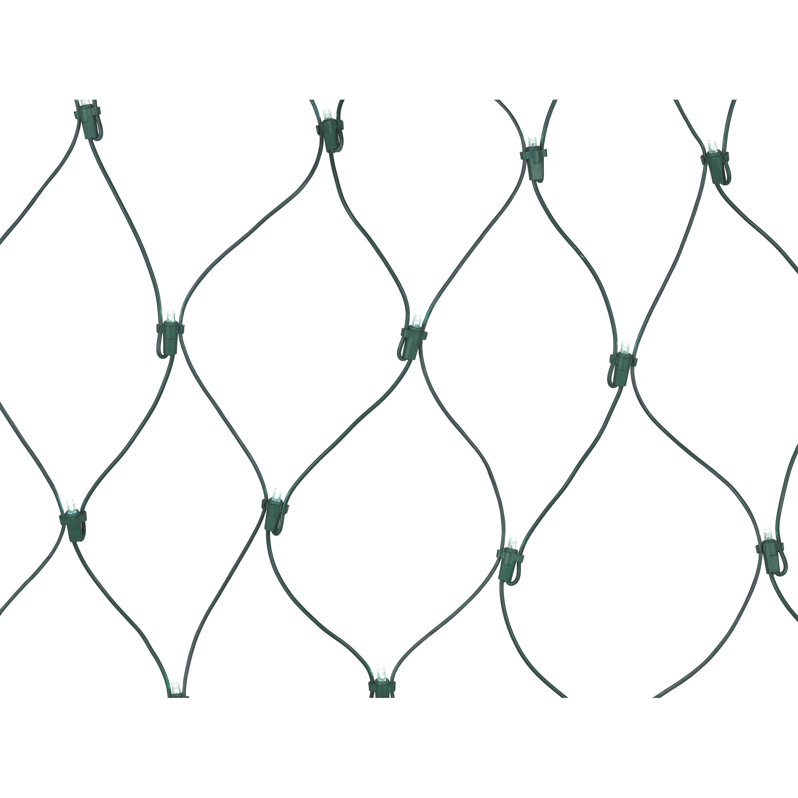 Indoor/Outdoor 150-Count LED Christmas Net Lights, Cool White, Green Wire, 6' x 4', by Holiday Time