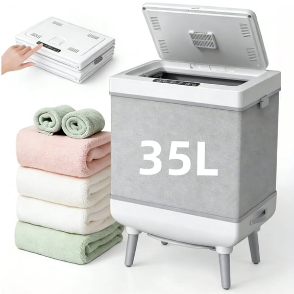 FREE VILLAGE Foldable Towel Warmer,35L Large Cap. with PTC Heating, Aromatherapy & Heat/Delay Timer, Fits Up to Three 45"X70" Oversized Towels, ETL Certified Towel Warmers, Towel Dryer for Home Spa