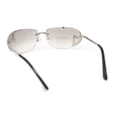 thumbnail image 4 of Classy Rimless Oval Metal Rim Luxury Gentlemanly Sunglasses Silver - Clear, 4 of 4
