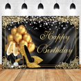 thumbnail image 1 of Telón de fondo con purpurina para cumpleaños de adultos, globos, pancarta de fiesta de cumpleaños, decoración para sesión fotográfica, fondo fotográfico para estudio fotográfico, 1 of 4