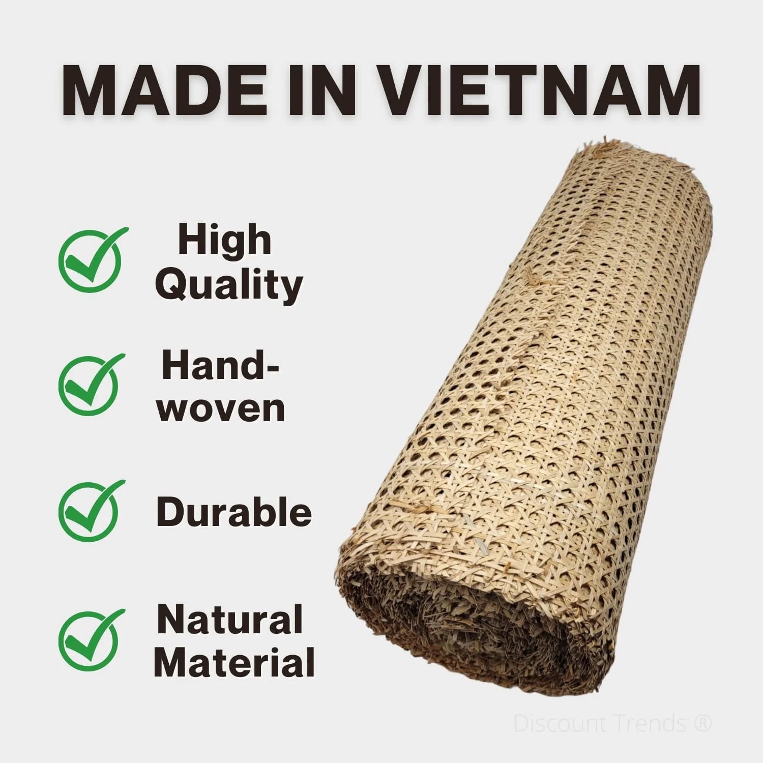 18 Wide Natural Rattan Webbing Roll for Caning Projects Pre - Woven Open Mesh for Caning Chair, Craft Cabinet and Furniture - Natural Rattan Hexagon ...