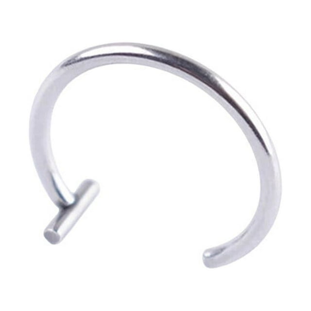 Lip Ring Titanium Steel Circular Clip Pierced Body Body Jewelry Round Hoops Cuff Labret Piercing Unisex Body Jewelry Fashion Silver 1.0*8mm