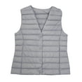 thumbnail image 2 of DAFPZW Women's Puffer Vest Lightweight Button V-Neck Pockets Puffy Vests Sleeveless Quilted Padded Outerwear, 2 of 7