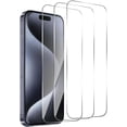 thumbnail image 1 of 3Pack Screen Protector for iPhone 15 Pro 9H Hardness Screen Protector Tempered Glass for iPhone 15 Pro (6.1 Inch) - Ultra HD Screen Guard Saver Shield Film, 1 of 8