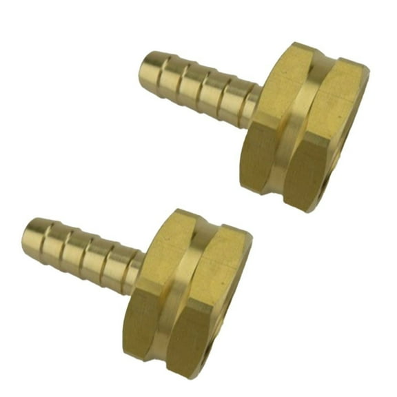 2-Piece Brass Hose Fittings: 3/8” Barb And 3/4” Ght Female Hose Fitting--3/8 Inch