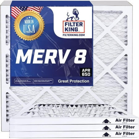 

20x20x4 Air Filter | 3-PACK | MERV 8 HVAC Pleated A/C Furnace Filters | MADE IN USA | Actual Size: 19.5 x 19.5 x 3.75