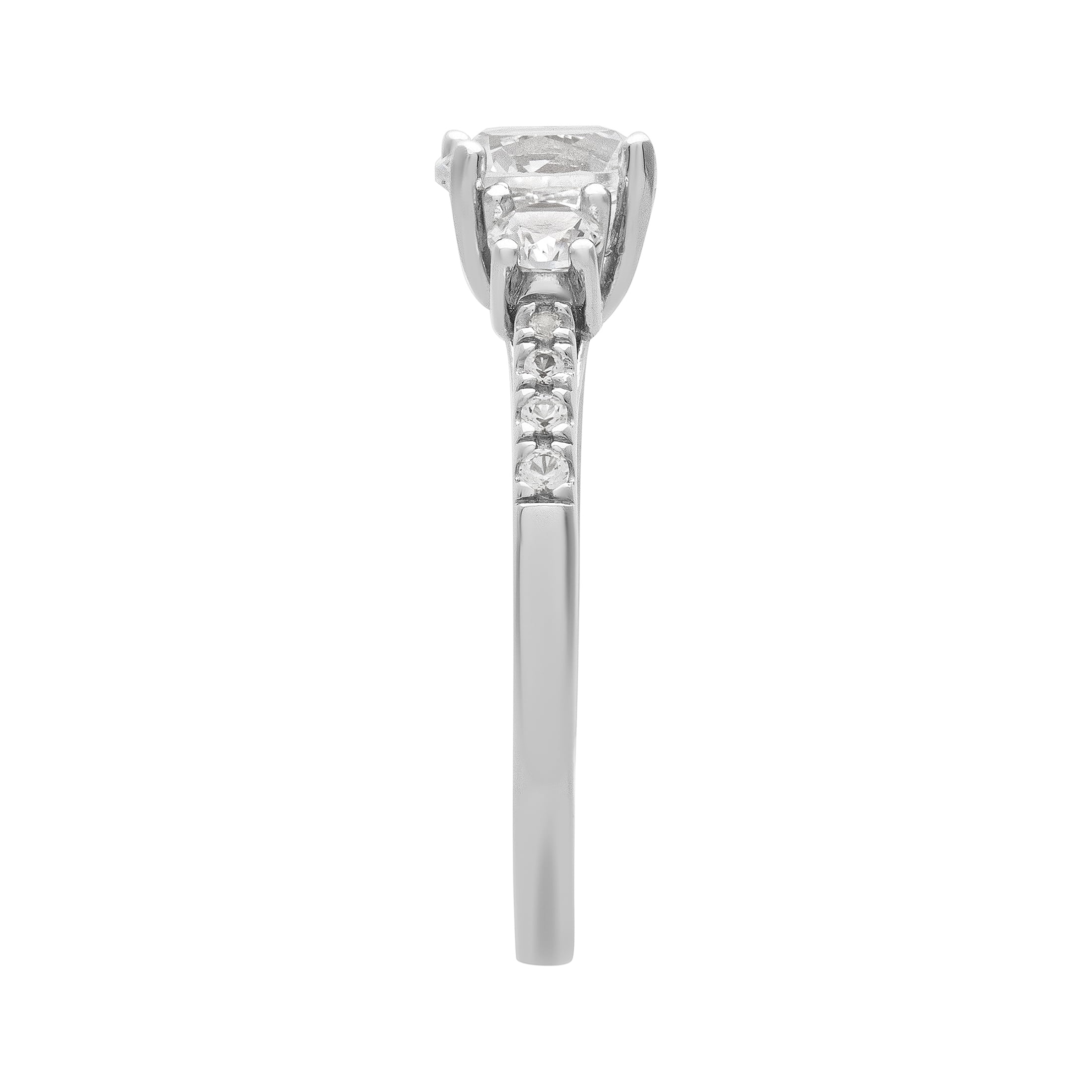 Keepsake 2 1/5 Carat TGW Created White Sapphire "Harmony Gem" Women's Engagement Ring in Sterling Silver