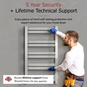 Heated Towel Warmer for Bathroom - Brushed Towel Warmer Rack, Wall-Mounted Heated Towel Rack and Dryer with 10 Stainless Steel Bars, Hardwired Electric Bath Towel Heater 120V, Grande