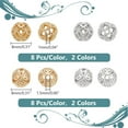 thumbnail image 2 of 32pcs Hollow Out Spacer Beads 2 Styles Round Beads Golden/Silver Brass Woven Ball Beads Tibetan Style Loose Beads for DIY Bracelet Necklace Earrings Jewelry Making, 2 of 9