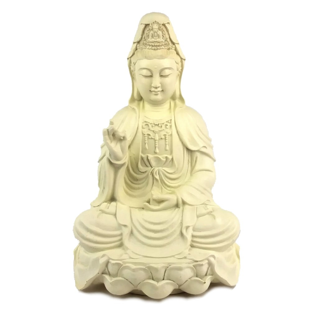 Quan Yin Guanyin Kwan Yin On Lotus Statue Figurine Walmart Com Walmart Com