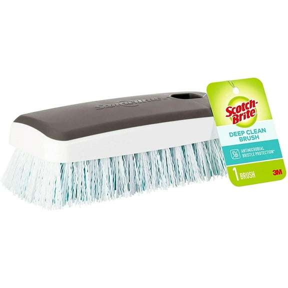Scotch-Brite Deep Clean Brush 501 - Antimicrobial Palm Cleaning Brush - White