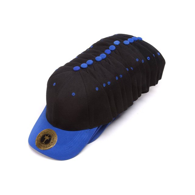 Top Headwear 12-Pack Adjustable Baseball Hat - Black/Royal
