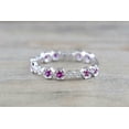 thumbnail image 2 of HeartsAndYou 1ct Natural Ruby & Diamond Wedding Band Hexagon Stackable 14k SOLID White Gold, 2 of 9