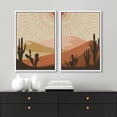 thumbnail image 3 of IDEA4WALL Framed Canvas Print Wall Art Set Cactus & Southwest Desert Landscape Art Geometric Minimal Modern Art Farmhouse/Country Wall Decor for Living Room, Bedroom, Office - 24"x36"x2 White, 3 of 5