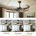 thumbnail image 3 of DENEST 42" Tiffany Style LED Ceiling Fans Light Retractable 3 Speed 4 Blades with Remote Control, 3 of 10