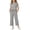 Gray, variant on Iyufng Girls 2 Piece Outfits, Solid Color Short Sleeve Top and Pants Set, Summer Casual Loungewear Sets