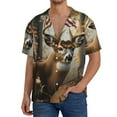 thumbnail image 2 of Zufioo American Wildlife Deer Forest Print Mens Button Down Short Sleeve Shirt,Classic Plaid Shirt,Mens Accessories Fashion Shirt-Small, 2 of 6