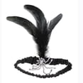 thumbnail image 1 of Mujeres ración de cabellero Elástica Color Negro y Plata Artificial para Disfraz Accesorios de jinwen Diadema de plumas, 1 of 7