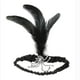 thumbnail image 1 of Mujeres ración de cabellero Elástica Color Negro y Plata Artificial para Disfraz Accesorios de jinwen Diadema de plumas, 1 of 7