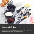 thumbnail image 2 of Farberware Professional 10-Piece Nesting Plastic Measuring Cup and Spoon Set Black, 2 of 10