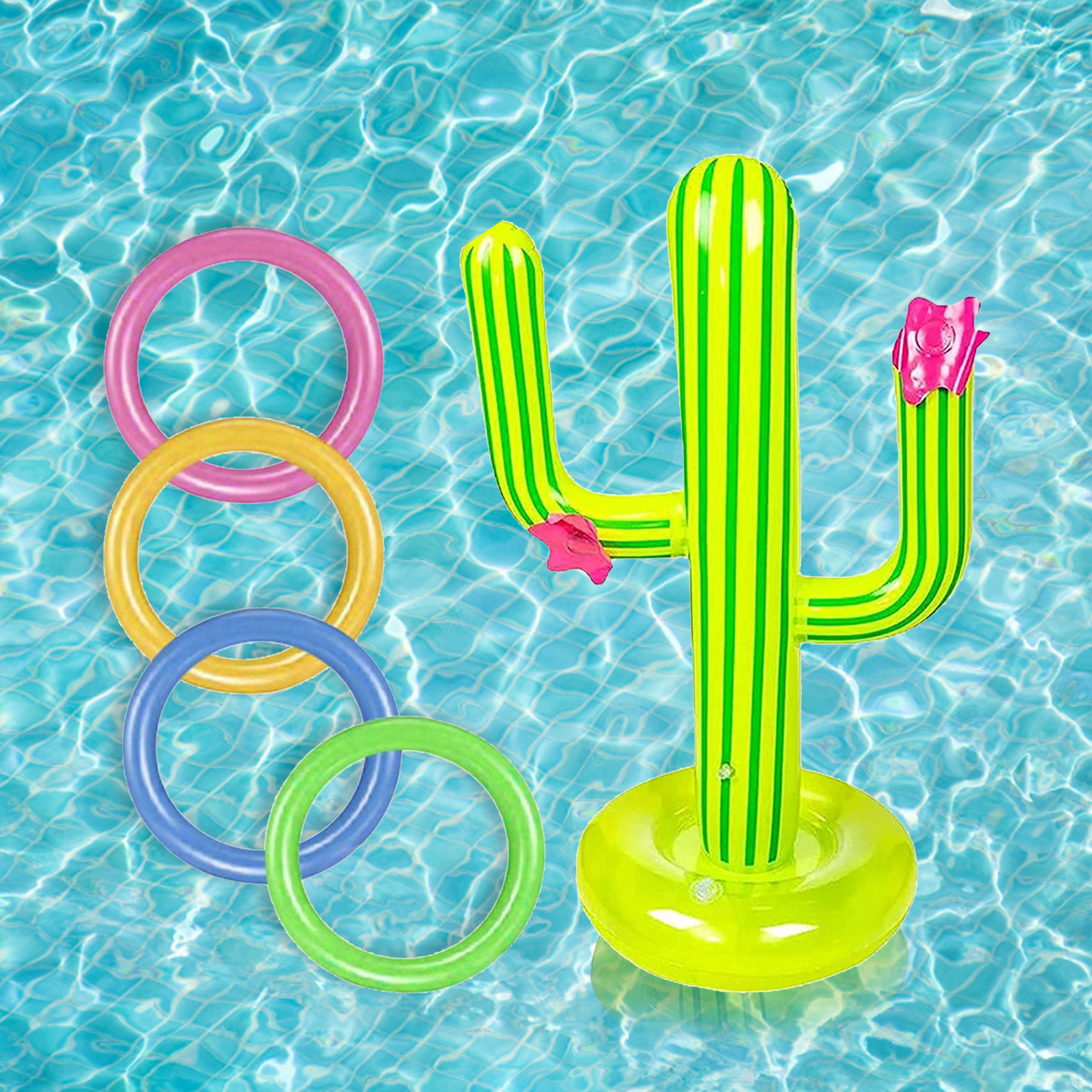 Water Game Inflatable Cactus Ring Toss Game Set Includes Inflatable For  Summer Pool Beach Lawn Party Games Water Sport Fun Toys Battqx_y