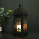 thumbnail image 4 of Farol decorativo para velas, de metal, de 38 cm de alto, estilo vintage, para colgar en interiores y exteriores, eventos, fiestas y bodas (negro)., 4 of 4