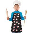 thumbnail image 2 of Black Christmas Santa Pattern Kids Aprons for Girls and Boys,Adjustable Neck Strap Toddler Aprons for Kids Cooking Baking, 2 of 7