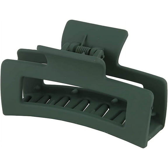 Hair Claw Solid Color Hair Clip Large Hair Jaw Clamp Fashion Accessories for Woman Thick Thin Curly Straight Long Hair (dark green)